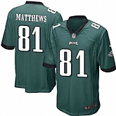 Nike Men & Women & Youth Eagles #81 Jordan Matthews Green Team Color Game Jersey,baseball caps,new era cap wholesale,wholesale hats